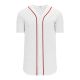 Athletic Knit BA5500-BOS584 Full Button Baseball Jersey - White/Red - Primary