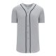 Athletic Knit BA5500-DET575 Full Button Baseball Jersey - Grey/Navy - Primary