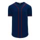 Athletic Knit BA5500-MIN697 Full Button Baseball Jersey - Navy/Red - Primary