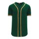 Athletic Knit BA5500-OAK592 Full Button Baseball Jersey - Dark Green/Gold/White - Primary