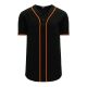 Athletic Knit BA5500-SF577 Full Button Baseball Jersey - Black/Orange - Primary