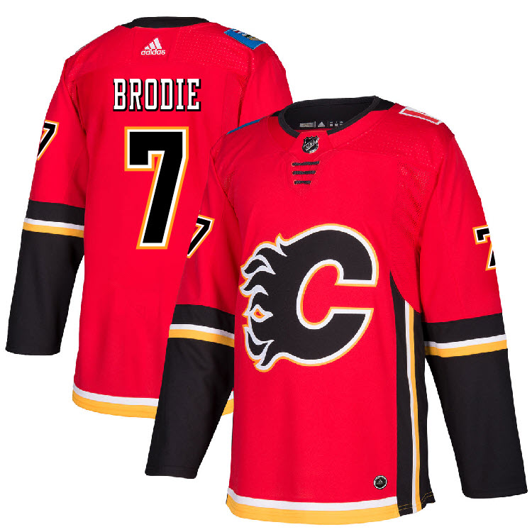 7 TJ Brodie Jersey Calgary Flames Home 